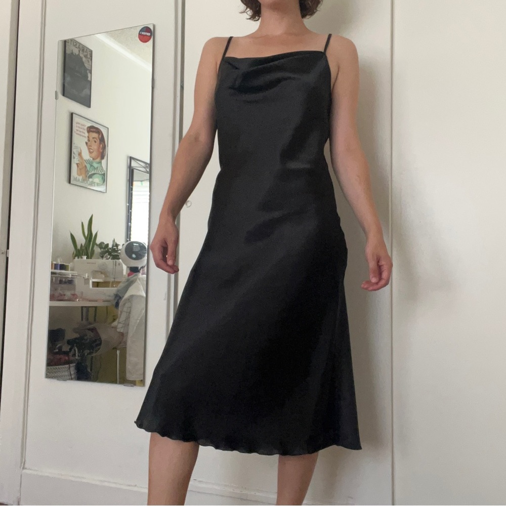 Bebe satin bias cut dress